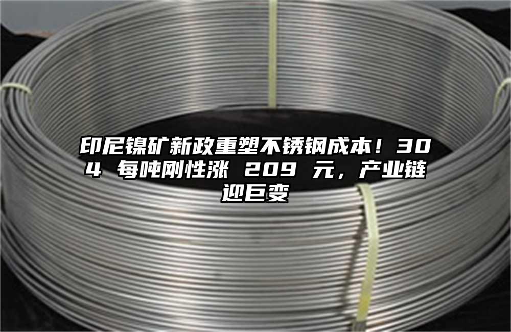 印尼镍矿新政重塑不锈钢成本！304 每吨刚性涨 209 元，产业链迎巨变
